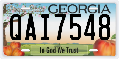 GA license plate QAI7548