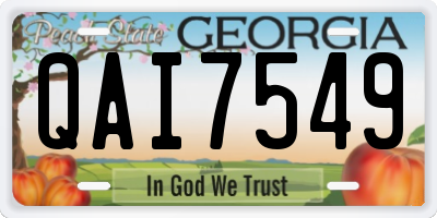 GA license plate QAI7549