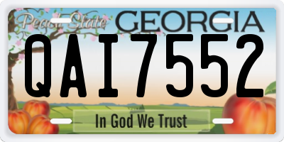 GA license plate QAI7552