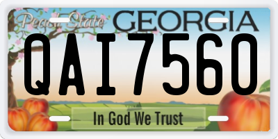 GA license plate QAI7560