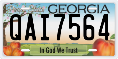 GA license plate QAI7564