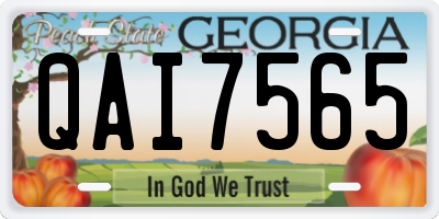 GA license plate QAI7565