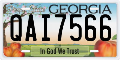 GA license plate QAI7566