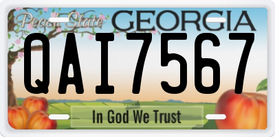 GA license plate QAI7567