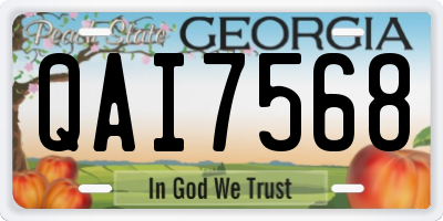GA license plate QAI7568