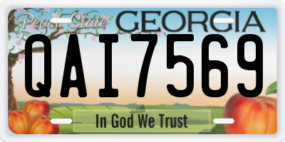GA license plate QAI7569