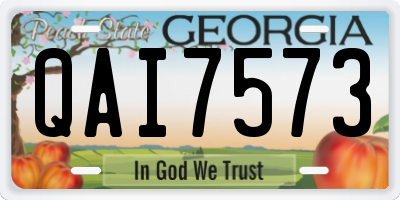 GA license plate QAI7573