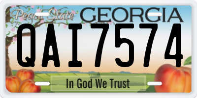 GA license plate QAI7574