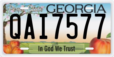 GA license plate QAI7577