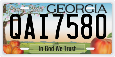 GA license plate QAI7580