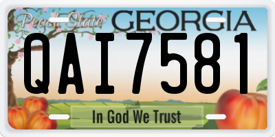 GA license plate QAI7581