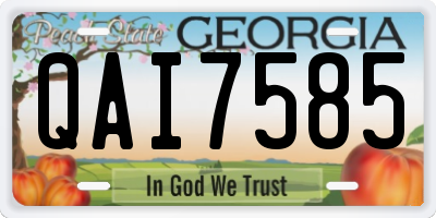 GA license plate QAI7585