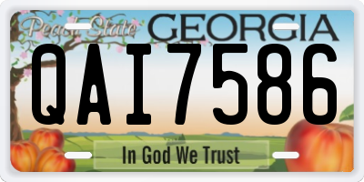 GA license plate QAI7586