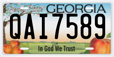 GA license plate QAI7589