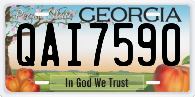 GA license plate QAI7590