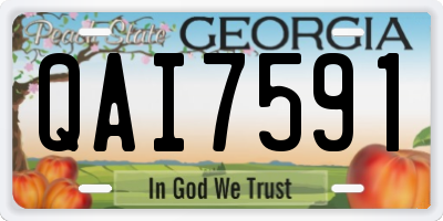 GA license plate QAI7591
