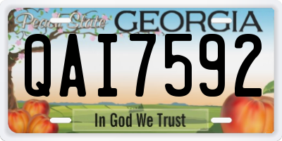GA license plate QAI7592