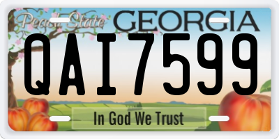 GA license plate QAI7599