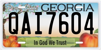 GA license plate QAI7604