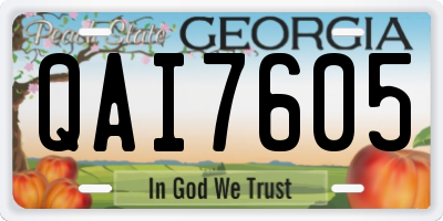 GA license plate QAI7605