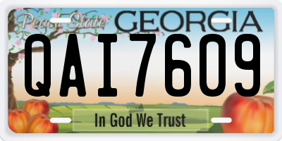 GA license plate QAI7609