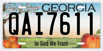 GA license plate QAI7611