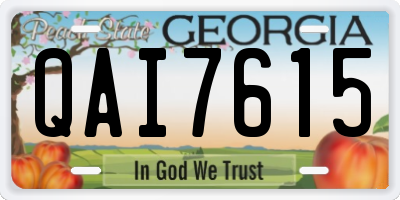 GA license plate QAI7615