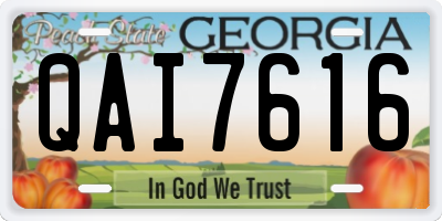 GA license plate QAI7616