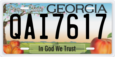 GA license plate QAI7617