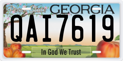 GA license plate QAI7619