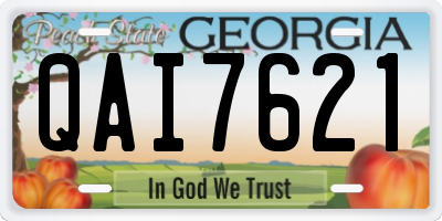 GA license plate QAI7621
