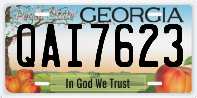 GA license plate QAI7623