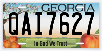 GA license plate QAI7627