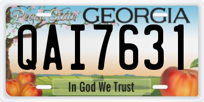 GA license plate QAI7631