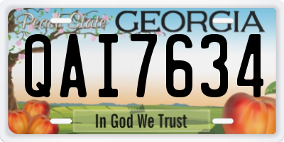 GA license plate QAI7634