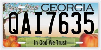 GA license plate QAI7635