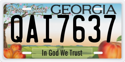 GA license plate QAI7637