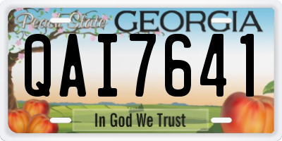 GA license plate QAI7641