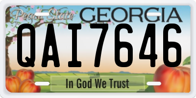 GA license plate QAI7646