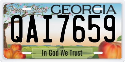 GA license plate QAI7659