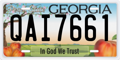 GA license plate QAI7661