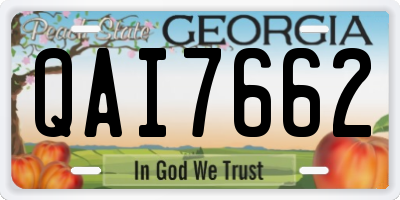 GA license plate QAI7662
