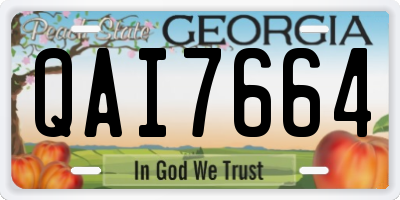 GA license plate QAI7664