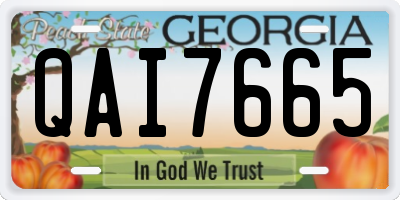 GA license plate QAI7665