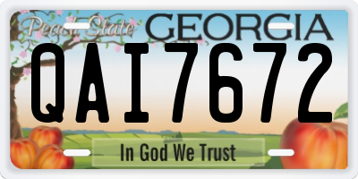 GA license plate QAI7672