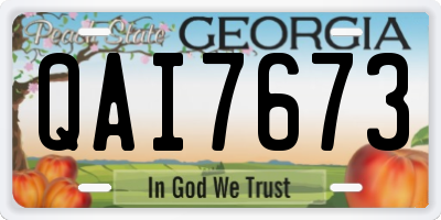 GA license plate QAI7673