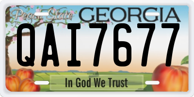 GA license plate QAI7677