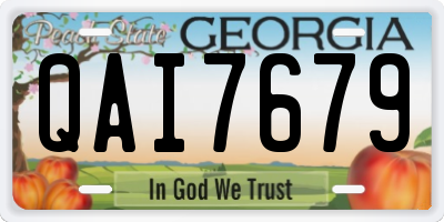 GA license plate QAI7679