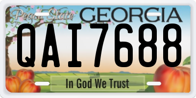 GA license plate QAI7688