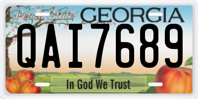 GA license plate QAI7689